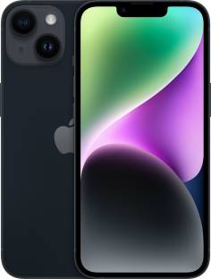 Add to Compare APPLE iPhone 14 (Midnight, 128 GB) 4.629,531 Ratings & 1,140 Reviews 128 GB ROM 15.49 cm (6.1 inch) Super Retina XDR Display 12MP + 12MP | 12MP Front Camera A15 Bionic Chip, 6 Core Processor Processor 1 Year Warranty for Phone and 6 Months Warranty for In-Box Accessories ₹71,999 ₹79,900 9% off