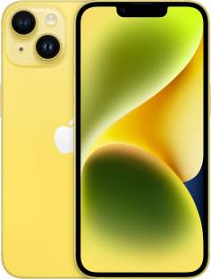 Add to Compare APPLE iPhone 14 (Yellow, 128 GB) 4.635,306 Ratings & 1,367 Reviews 128 GB ROM 15.49 cm (6.1 inch) Super Retina XDR Display 12MP + 12MP | 12MP Front Camera A15 Bionic Chip, 6 Core Processor Processor 1 Year Warranty for Phone and 6 Months Warranty for In-Box Accessories ₹68,999 ₹79,900 13% off Free delivery by Today Saver Deal Upto ₹33,000 Off on Exchange