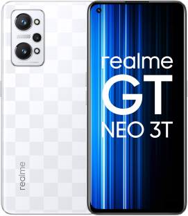 Add to Compare realme GT Neo 3T (Drifting White, 128 GB) 4.312,444 Ratings & 1,442 Reviews 6 GB RAM | 128 GB ROM 16.81 cm (6.62 inch) Full HD+ AMOLED Display 64MP + 8MP + 2MP | 16MP Front Camera 5000 mAh Lithium Ion Battery Qualcomm Snapdragon 870 Processor 1 Year Manufacturer Warranty for Phone and 6 Months Warranty for In-Box Accessories ₹29,999 ₹34,999 14% off Free delivery Upto ₹27,000 Off on Exchange No Cost EMI from ₹5,000/month