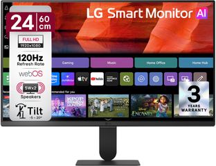 LG Smart AI 59.99 cm (24 inches) Full HD IPS Panel Monitor (24U511SB-B)(Response Time: 5 ms, 120 Hz Refresh Rate)