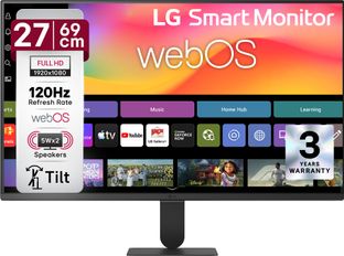 LG Smart AI 69.01 cm (27 inches) Full HD IPS Panel Monitor (27U511SB-B)(Response Time: 5 ms, 120 Hz Refresh Rate)