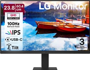 LG QHD 60.0 cm (24 inch) Quad HD LED Backlit IPS Panel with sRGB 99% (Typ.), HDR10, USB-C with PD 15W, HDMI, Head Phone Out, Reader Mode, Flicker Safe, 3-Sided Virtually Borderless Monitor (24U631A-BD.CTRDMR)(Response Time: 5 ms, 100 Hz…