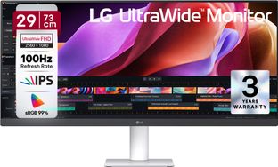 LG UltraWide 73.0 cm (29 inch) WFHD LED Backlit IPS Panel with Anti-Glare, HDR10, 3-Side Virtually Borderless, HDMI, DP, USB-C, Speakers, Tilt Adjustable Monitor (29U531A-W.BTR)(Dynamic Action Sync, Response Time: 5 ms, 100 Hz Refresh Rate)