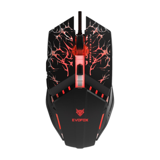 EVOFOX Spirit Wired Ergonomic Optical Gaming Mouse with Upto 7200 DPI (6-Level Adjustable), 6 Buttons with DPI Switch, Vibrant RGB Lighting, Huano Switches, 1.5m Braided Cable(USB 2.0, Black)