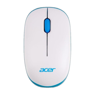 Acer Flow Ambidextrous Optical Mouse with 1600 DPI, Silent Switches, Smart Auto-Sleep Mode, Long Battery Life(2.4GHz Wireless, White/Blue)