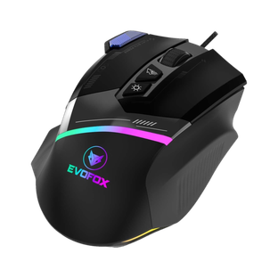 EVOFOX Blaze Wired Ambidextrous Optical Gaming Mouse with Upto 12800 DPI, 8 Programmable Buttons, 16.8M Color Prism RGB Lights, 7000 FPS Gaming Grade Sensor, 1.5m Braided Cable(USB 2.0, Grey)