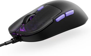 Kreo Harpy Wired Ambidextrous Optical Gaming Mouse with Upto 12800 DPI, 55g Ultra-Lightweight Honeycomb Design, 1000Hz Polling Rate, Customizable RGB Lighting, 1.8m Paracord Cable(USB 2.0, Black, Purple)