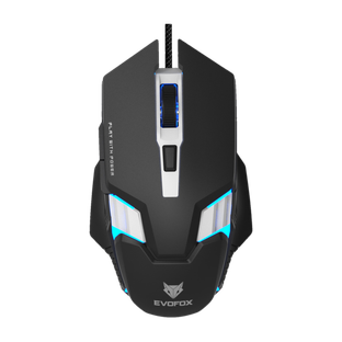 EVOFOX Spectre Wired Ambidextrous Optical Gaming Mouse with Upto 3600 DPI, 6 Buttons with DPI Switch, 7 Breathing Rainbow LED Lights, 5 Million Click Switches, 1.5m Braided Cable(USB 2.0, Black)