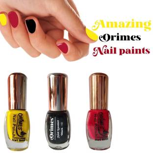 Orimes New Glittery Nail Paint Colors For Office Nails Yellow, Pink, Black  Pink, Black, Yellow - Price in India, Buy Orimes New Glittery Nail Paint  Colors For Office Nails Yellow, Pink, Black