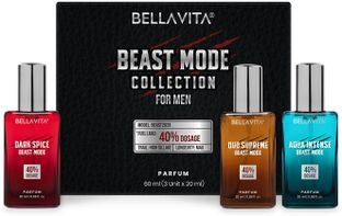 BELLAVITA Beast Mode Perfume Collection for Men (3x20ML) Long Lasting Fragrance|EDP Eau de Parfum - 60 ml(For Men)