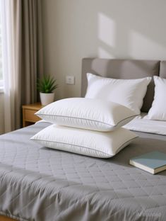 Sleepwell Polyester Fibre Sleeping Pillow Pack of 2 Solid Umang, Everyday Comfort, Light, Soft & Durable, 24 x16 Inches(White)