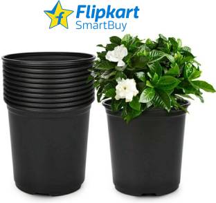 Flipkart SmartBuy (Pack of 10) 6" Heavy Duty Black Nursery plant pots flower pots vases Planters Plant Container Set