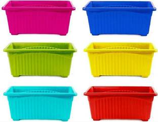TFH Premium 14" Length Rectangular Shape Gamla Pot Planter Vases Set Plant Container Set