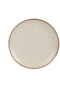 INCRIZMA Dinner Plate - Stoneware Handmade Plates - 10 Inches - Set of 6, Creme Matte Colour Dinner Plate