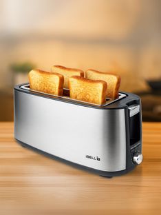 iBELL CrustoF40 Bread Toaster -Auto Shutoff, Defrost/Reheat/Cancel Button, 7 Level, 1400 W Pop Up Toaster(Silver)