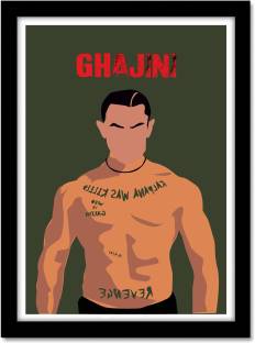 Ghajini Movie Framed Poster For Room & Office (10 Inch X 13 Inch, Framed)…  Paper Print - Typography, Quotes & Motivation, Educational, Minimal Art,  Pop Art, Art & Paintings, Movies posters in