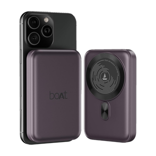 boAt 10000 mAh 22.5 W Wireless With MagSafe Compact Pocket Size Power Bank(Purple, Lithium Polymer, Fast Charging, Quick Charge 3.0 for Mobile)