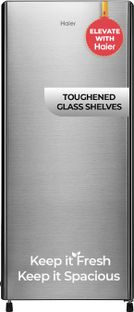 Haier 190 L Direct Cool Single Door 3 Star Refrigerator with Fast Ice Making, Easy Clean Back, Large Vegetable Box ( 2026 Model)(Brushline Silver, HED-203TDSA-N)