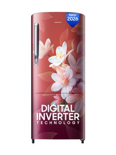 Samsung 183 L Direct Cool Single Door 3 Star Refrigerator with Digital Inverter, Single Touch Defrost, 2026 Model(Wild Lily Red, RR20H1723WR/HL)