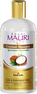 Khadi Mauri Herbal Coconut Shampoo - SLES & PARABEN FREE - Boosts Nourishment, Repair & Silky Hair - Enriched with Amla, Tulsi & Aloe Vera