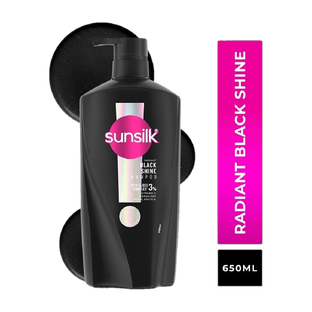 SUNSILK Radiant Black Shine Shampoo, With 3% Vita-Gloss, For Smooth Glass Shine Hair(650 ml)