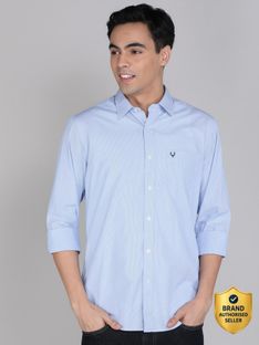 Allen Solly Men Striped Casual Light Blue Shirt