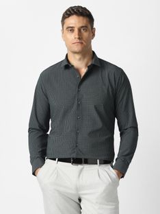 VAN HEUSEN Men Printed Formal Black Shirt