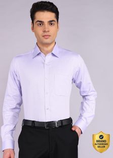 Raymond Men Self Design Formal Purple Shirt