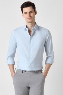 PETER ENGLAND Men Solid Formal Light Blue Shirt