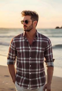 Roadster Men Checkered Casual Maroon Shirt
