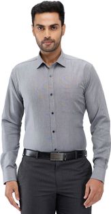 PARK AVENUE Men Self Design Formal Grey Shirt