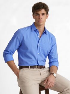 PETER ENGLAND Men Solid Formal Blue Shirt