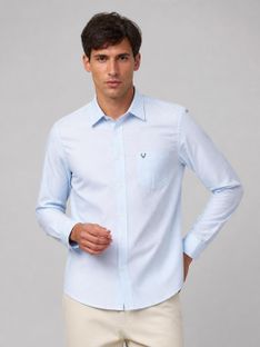 Allen Solly Men Striped Casual Light Blue Shirt