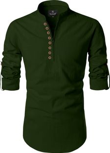 Nofilter Men Solid Straight Kurta(Dark Green)