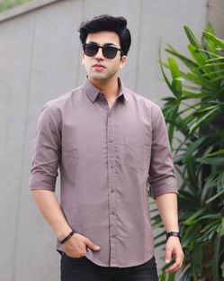 Roadster Men Solid Casual Purple Shirt