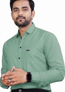 METRONAUT Men Solid Formal Light Green Shirt