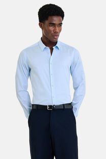Snitch Men Solid Formal Light Blue Shirt