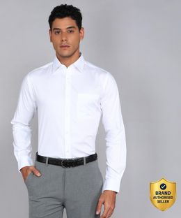 Raymond Men Self Design Formal White Shirt