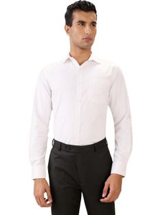 PARK AVENUE Men Solid Formal White Shirt