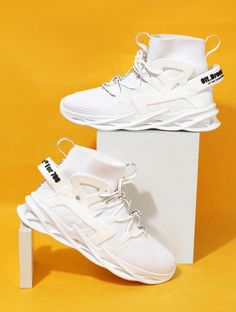RapidBox High Tops Sneakers For Men(White , 9)