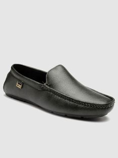 action DOTCOM DRIVE-161 Microfiber Classic Comfortable Retro Durable Casual Slip-On Loafers For Men(Black , 10)