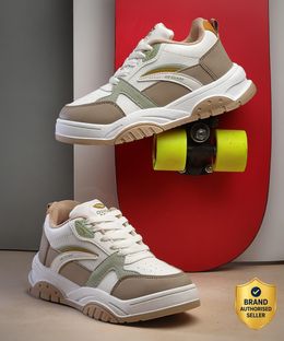 asian Casual Sneaker Shoes For Women | Stylish and Comfortable | NANCY-01 Sneakers For Women(White, Beige , 5)