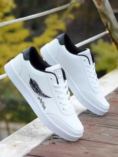 URBANBOX Latest Trending Casual Running Walking Sneaker Sneakers For Men(White, Black , 6)