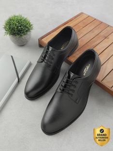 LIBERTY Fortune HML-11E Formal Lacing Shoes With PU Sole | Lightweight and Comfortable Oxford For Men(Black , 9)