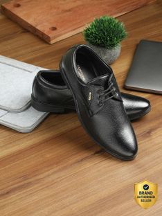 LIBERTY Fortune HOL-130E Formal Slip-on Shoes With PU Upper | PVC Sole Lacing Derby For Men(Black , 8)