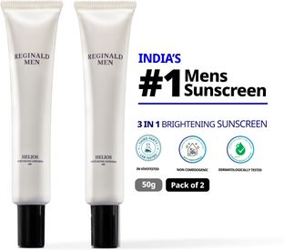 Reginald Men Sunscreen - SPF SPF 50+ PA++++ Helios Moisturising with 11 Actives Combo(100 g)