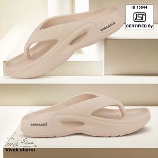BERSACHE Men Slippers(Beige , 12)
