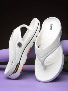 action Men ONTM-35 Flip Flops(White , 9)