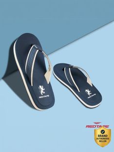 RED TAPE Men Flip Flops(Blue, Off White , 11)