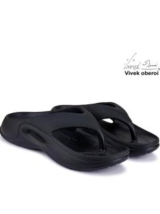 BERSACHE Men Slippers(Black , 7)